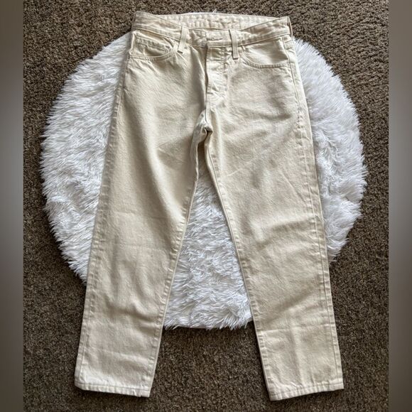 AG Adriano Goldschmied Jeans The Jean of Tomorrow Cream Size 29 Missing Button - Picture 1 of 9